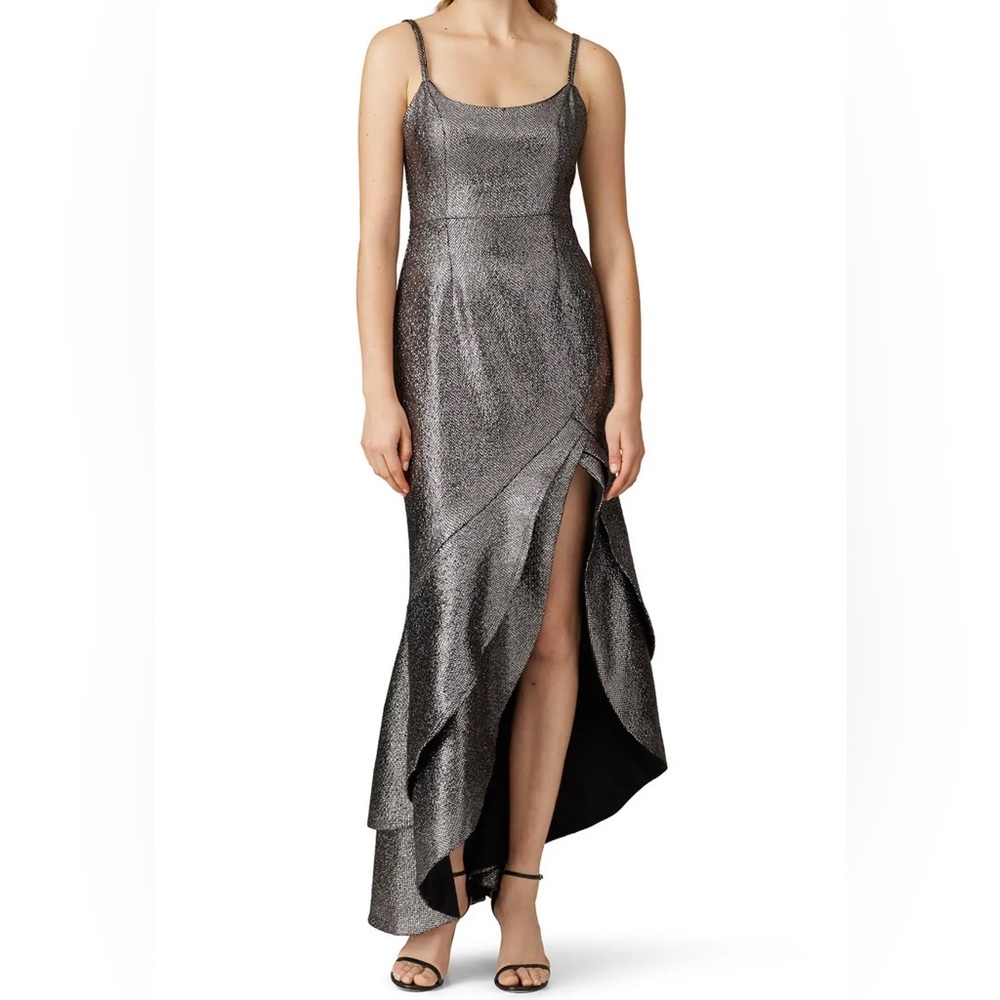 Hutch Silver Metallic Malia Gown, Size 4